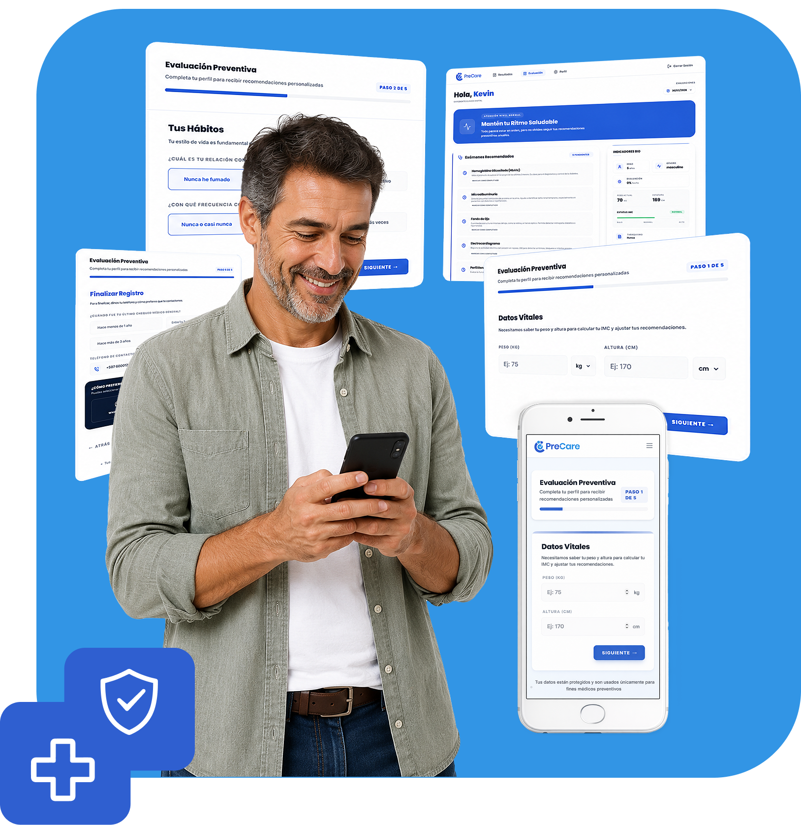Doctor holding phone